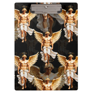 Carpeta De Pinza Diseño de patrón de ángeles dorados celestiales