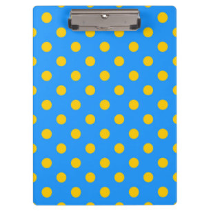 Carpeta De Pinza Diseño de patrón de lunares azules sobre amarillo