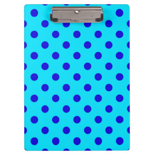Carpeta De Pinza Diseño de Patrón de Lunares Azules Sobre Cian