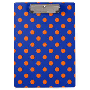 Carpeta De Pinza Diseño de patrón de lunares naranja sobre azul