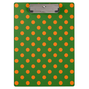 Carpeta De Pinza Diseño de patrón de lunares naranja sobre verde