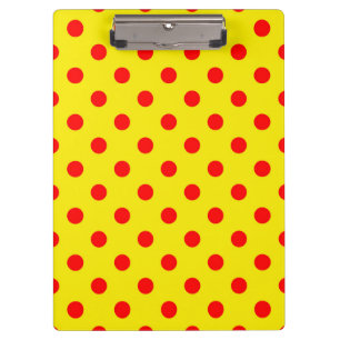 Carpeta De Pinza Diseño de patrón de lunares rojos sobre amarillo