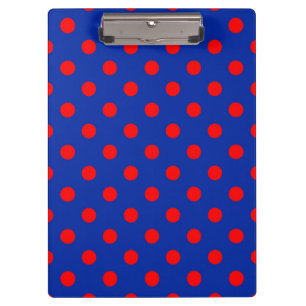 Carpeta De Pinza Diseño de patrón de lunares rojos sobre azul