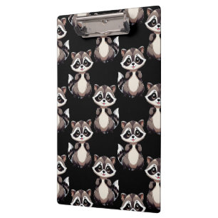 Carpeta De Pinza Diseño de patrón de mapache negro