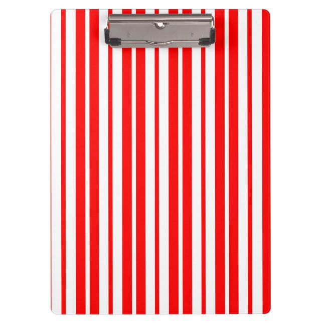 Carpeta De Pinza Diseño de patrón de rayas verticales blancas rojas (Anverso)