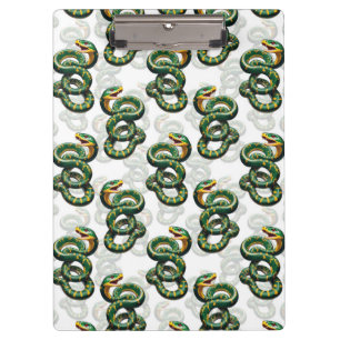 Carpeta De Pinza Diseño de patrón de serpientes - Blanco