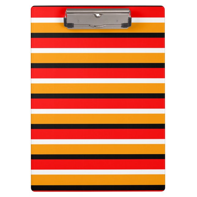 Carpeta De Pinza Diseño de patrones de rayas de Naranja rojo (Anverso)
