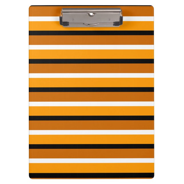 Carpeta De Pinza Diseño de patrones de rayas marrones naranjas (Anverso)