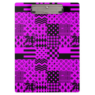 Carpeta De Pinza Diseño de patrones púrpura negro mixto
