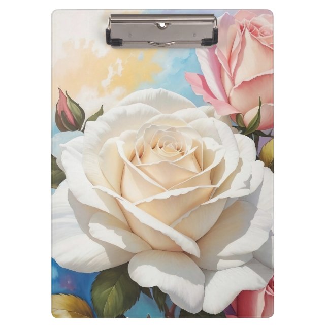 Carpeta De Pinza Diseño de pintura Rose Bouquet (Anverso)
