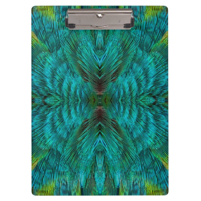 Carpeta De Pinza Diseño de pluma caleidoscopio (Anverso)