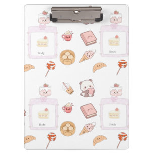 Carpeta De Pinza Diseño de postre dulce kawaii rosa lindo