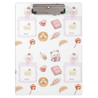 Carpeta De Pinza Diseño de postre dulce kawaii rosa lindo