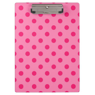Carpeta De Pinza Diseño De Puntos De Polka Rosado En Pink