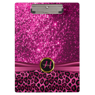 Carpeta De Pinza Diseño de Purpurina rosa negro y brillante bonito