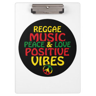Carpeta De Pinza Diseño de reggae con citas positivas y bandera de
