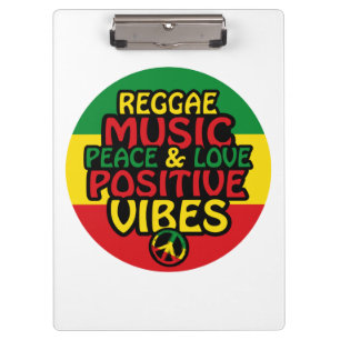 Carpeta De Pinza Diseño de reggae con citas positivas y bandera de