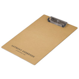 Carpeta De Pinza Diseño de textura de cuero falso dorado