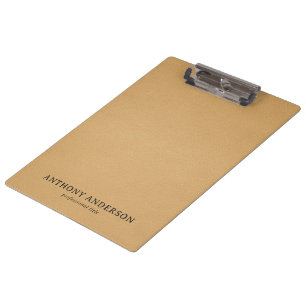 Carpeta De Pinza Diseño de textura de cuero falso dorado