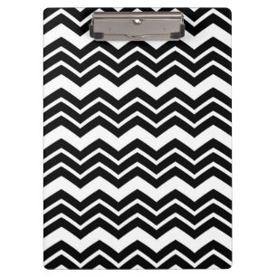 Carpeta De Pinza Diseño del patrón de Chevron de Zigzag blanco negr