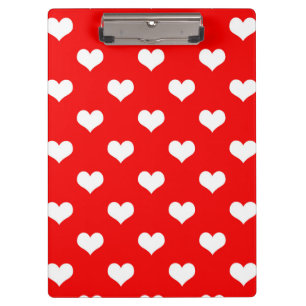 Carpeta De Pinza Diseño del patrón del corazón de amor blanco rojo