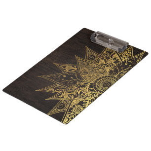 Carpeta De Pinza Diseño dibujado mano de moda linda de la alheña de