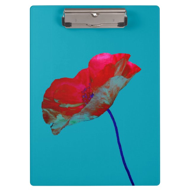 Carpeta De Pinza Diseño floral de adormidera (Anverso)