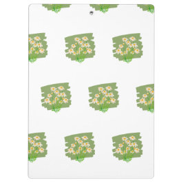 Carpeta De Pinza Diseño Floral Rústico sobre Fondo Verde