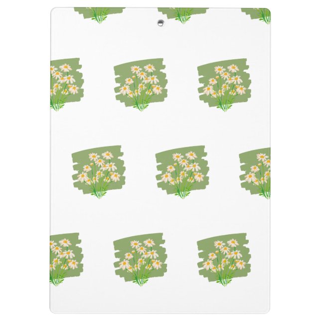 Carpeta De Pinza Diseño Floral Rústico sobre Fondo Verde (Reverso)