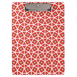 Carpeta De Pinza Diseño Geométrico de Estrella de Fiesta Roja