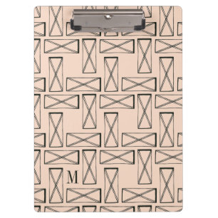 Carpeta De Pinza Diseño geométrico del rectángulo X del monogram