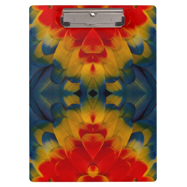 Carpeta De Pinza Diseño Kaleidoscope Scarlet Macaw (Anverso)