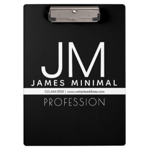 Carpeta De Pinza Diseño minimo profesional moderno   Blanco y negro