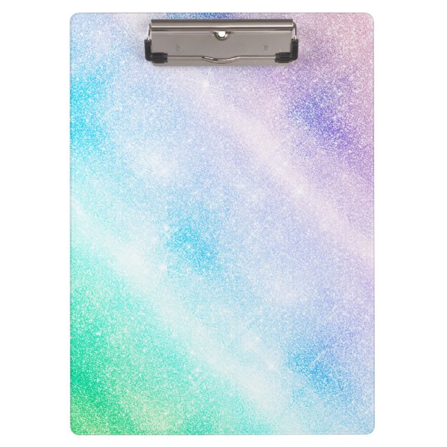 Carpeta De Pinza Diseño moderno Purpurina azul morado Ombre Glam (Anverso)