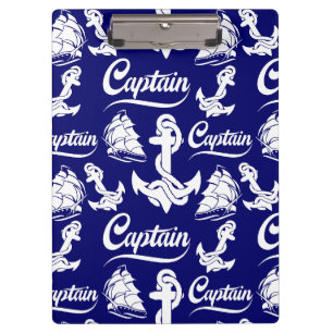 Carpeta De Pinza Diseño Náutico Ancla Barco de Vela Capitán