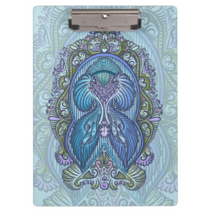Carpeta De Pinza Diseño Ornate Blue & Verde azulado Mandala
