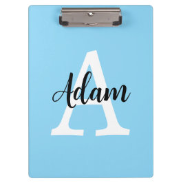 Carpeta De Pinza Diseño personalizado de monograma de nombre en let