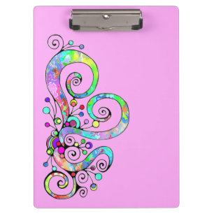 Carpeta De Pinza Diseño Pintado a Mano Corazón en Espiral 1