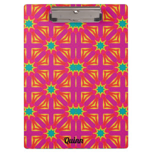 Carpeta De Pinza Diseño QUINN ~ amarillo, azul, rojo y rosa
