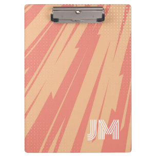 Carpeta De Pinza Diseño retro abstracto rosa y naranja