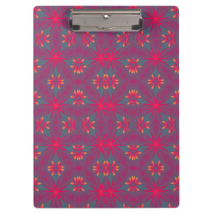 Carpeta De Pinza Diseño rosa, púrpura, amarillo y gris