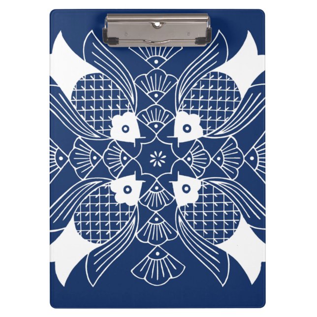 Carpeta De Pinza Diseño subacuático de los pescados con el fondo (Anverso)