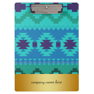 Carpeta De Pinza Diseño Textil Azul Fondo de Insignia Dorada