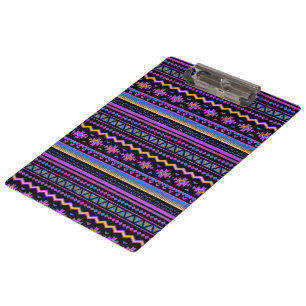 Carpeta De Pinza diseño tribal púrpura