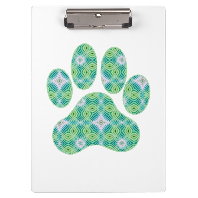 Carpeta De Pinza Diseño verde de la impresión de la pata del (Anverso)