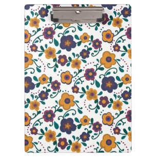 Carpeta De Pinza Ditzy retro daisy de arte popular de los años 70 e