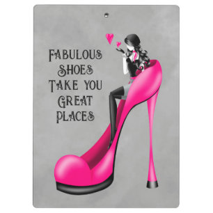 Carpeta De Pinza Diva de la moda en rosa stiletto