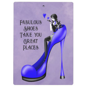 Carpeta De Pinza Diva de la moda en stiletto azul oscuro