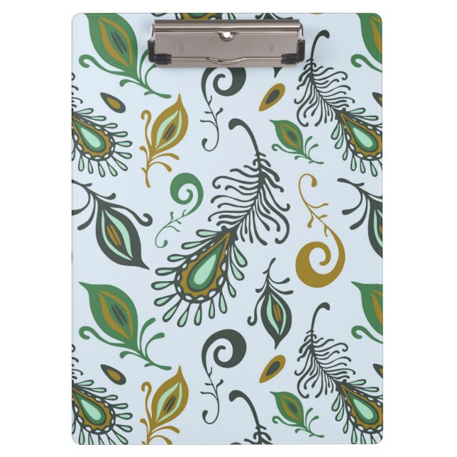 Carpeta De Pinza Diversas plumas coloridas (Anverso)