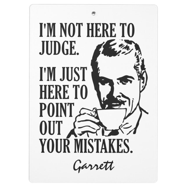 Carpeta De Pinza Divertido "no aquí juzgar" el tablero conocido de (Reverso)